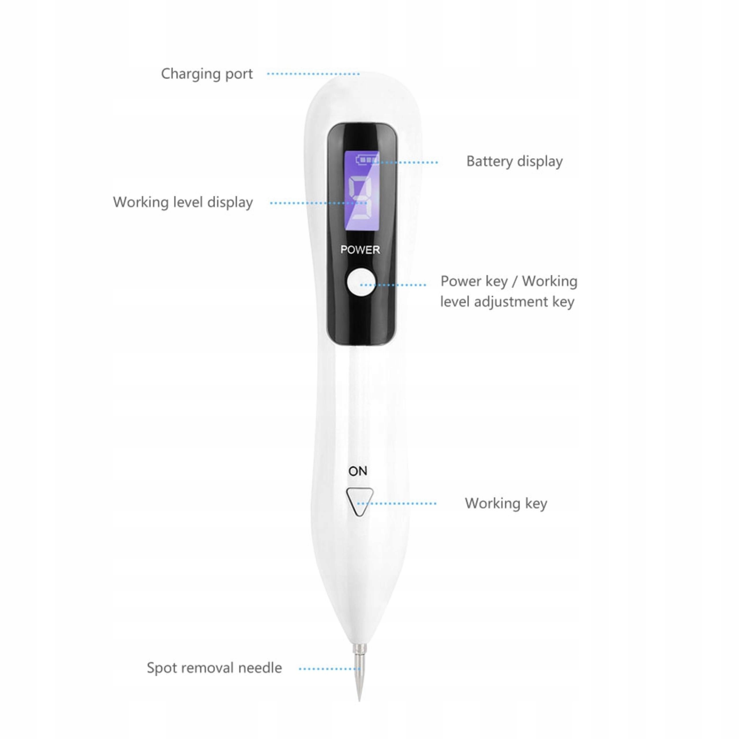 DŁUGOPIS PLAZMOWY DO USUWANIA ZNAMION I BRODAWEK Długość urządzenia 18 cm