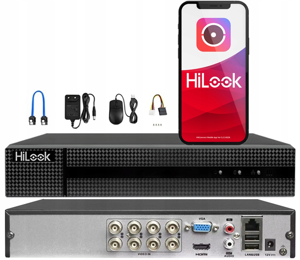 Hybridní záznamník 8Mpx 8 kanálů Hilook Aplikace Detekce