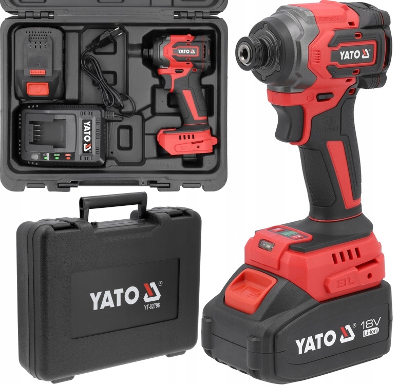 Yato Akumulátorový Rázový Šroubovák Bezkartáčový 18V 4,0Ah 230NM 1/4''