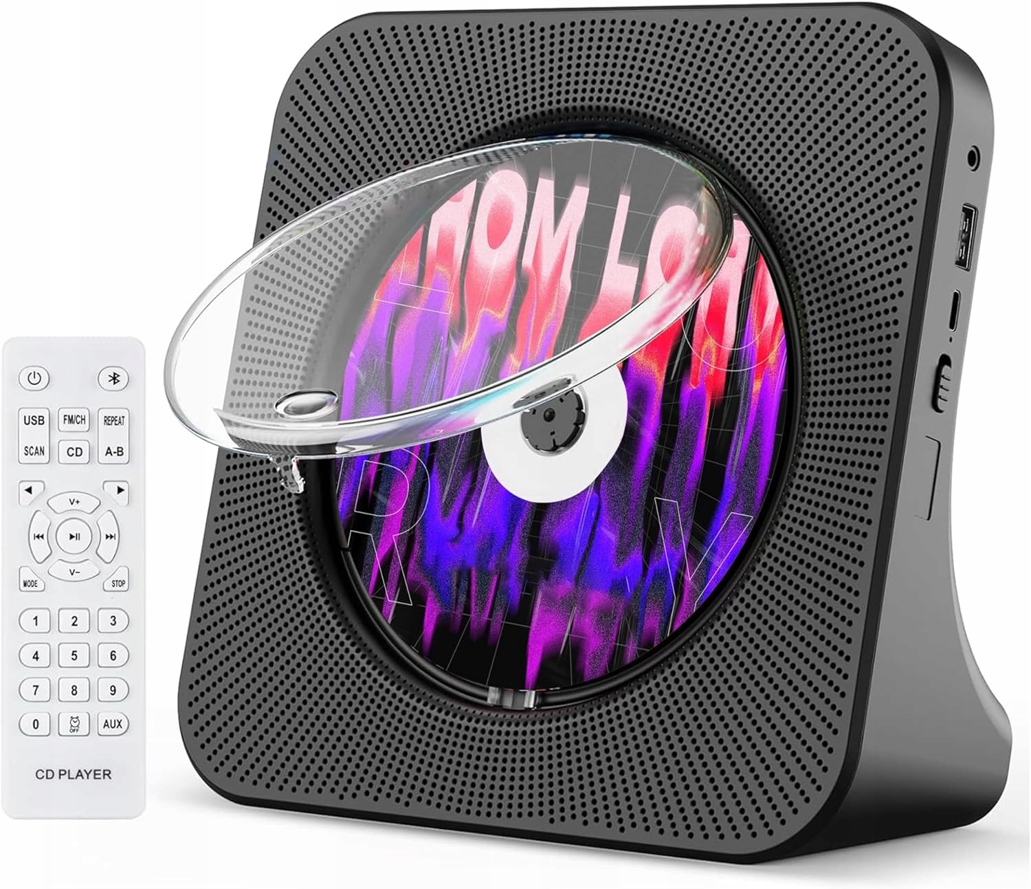 Czarny Radioodtwarzacz CD-MP3 Stojący KC-806 Bluetooth Fm Aux Usb Stereo