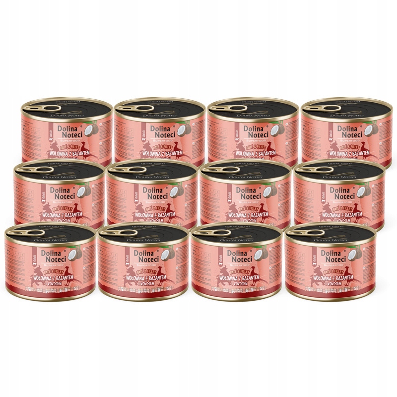Krmivo pro kočky s hovězím masem a bažantem Dolina Noteci Superfood 12x185g
