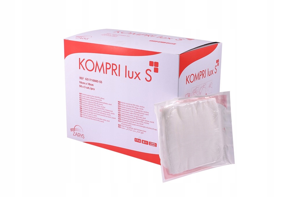 

Kompres gazowy jałowy Zarys 10cmx10cm 10 sztuk