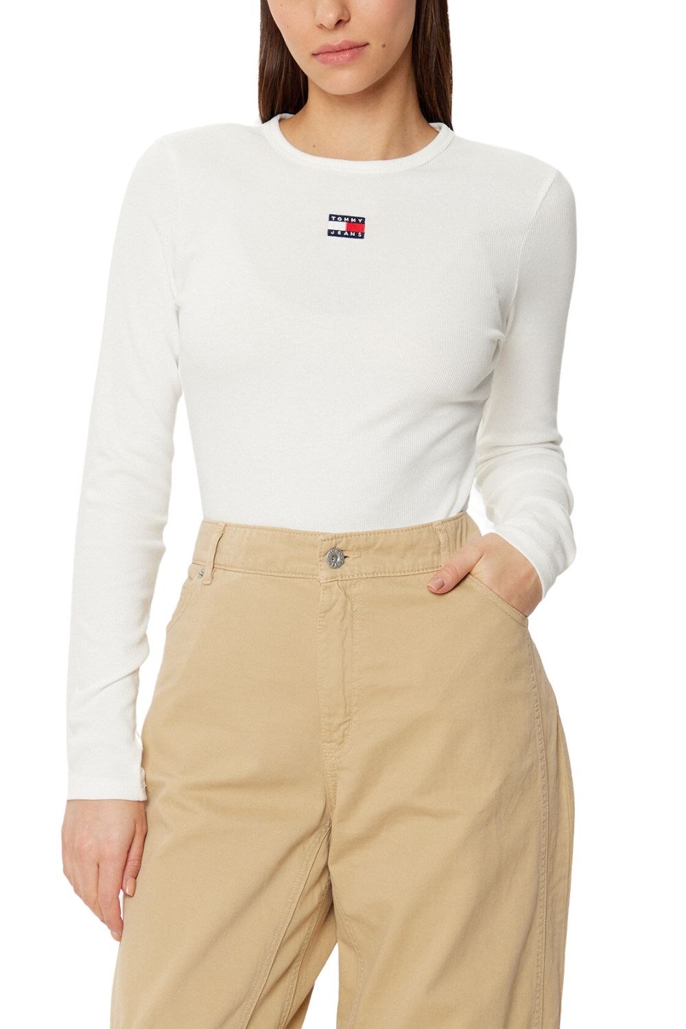 Tommy Jeans Béžový dámský longsleeve S