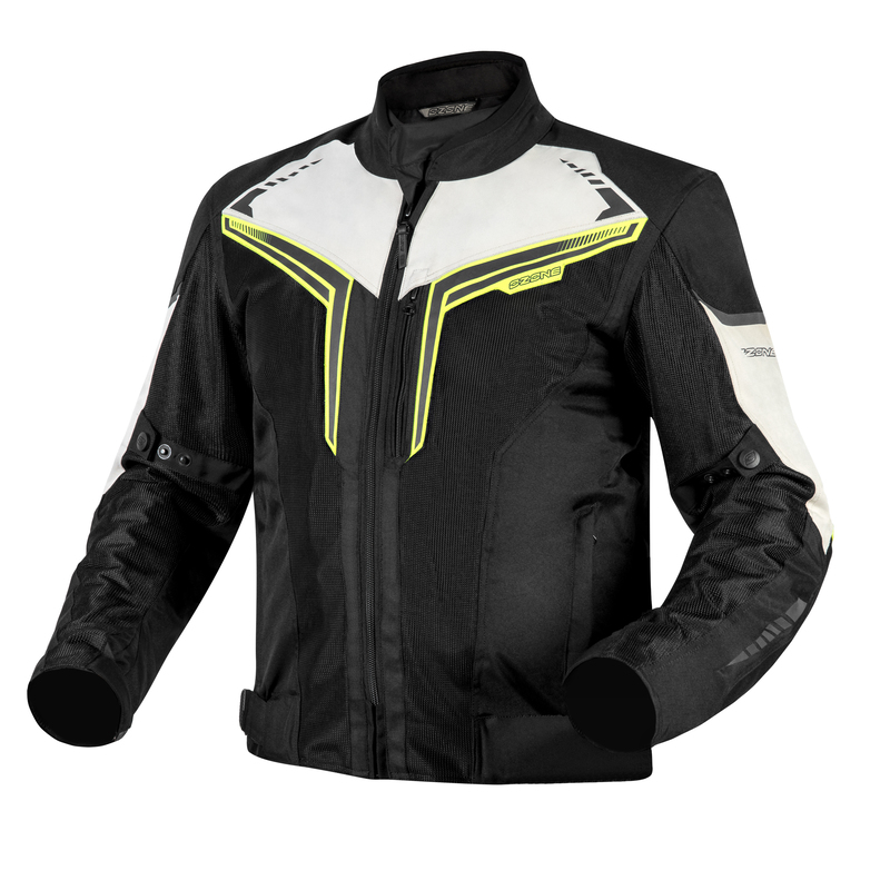 Textilná Motocyklová Bunda Ozone Flow Black Grey Fluo Yellow S