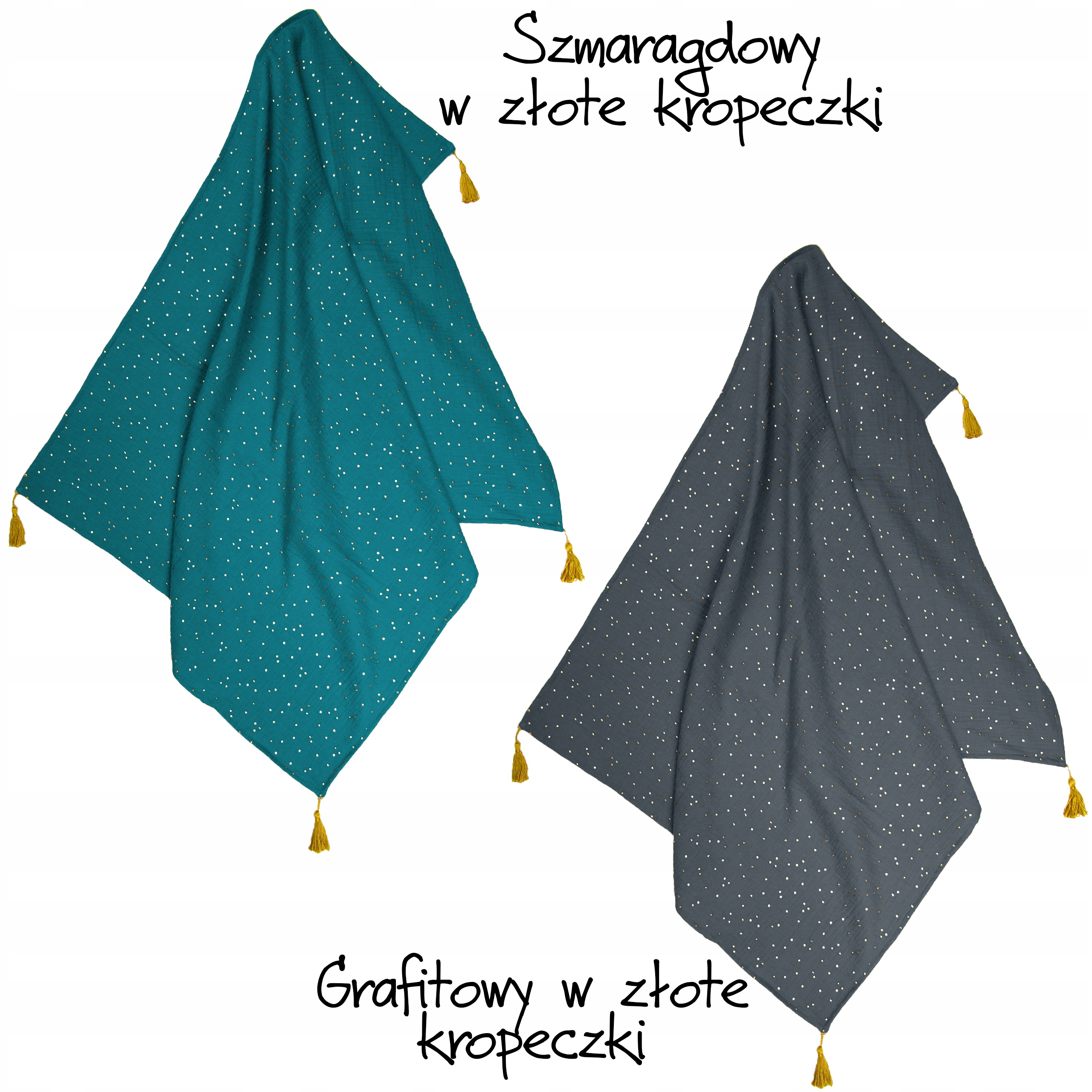 MUŚLINOWY Otulacz __ Frędzelki __ Kocyk 65x95 LUX Kod producenta 11