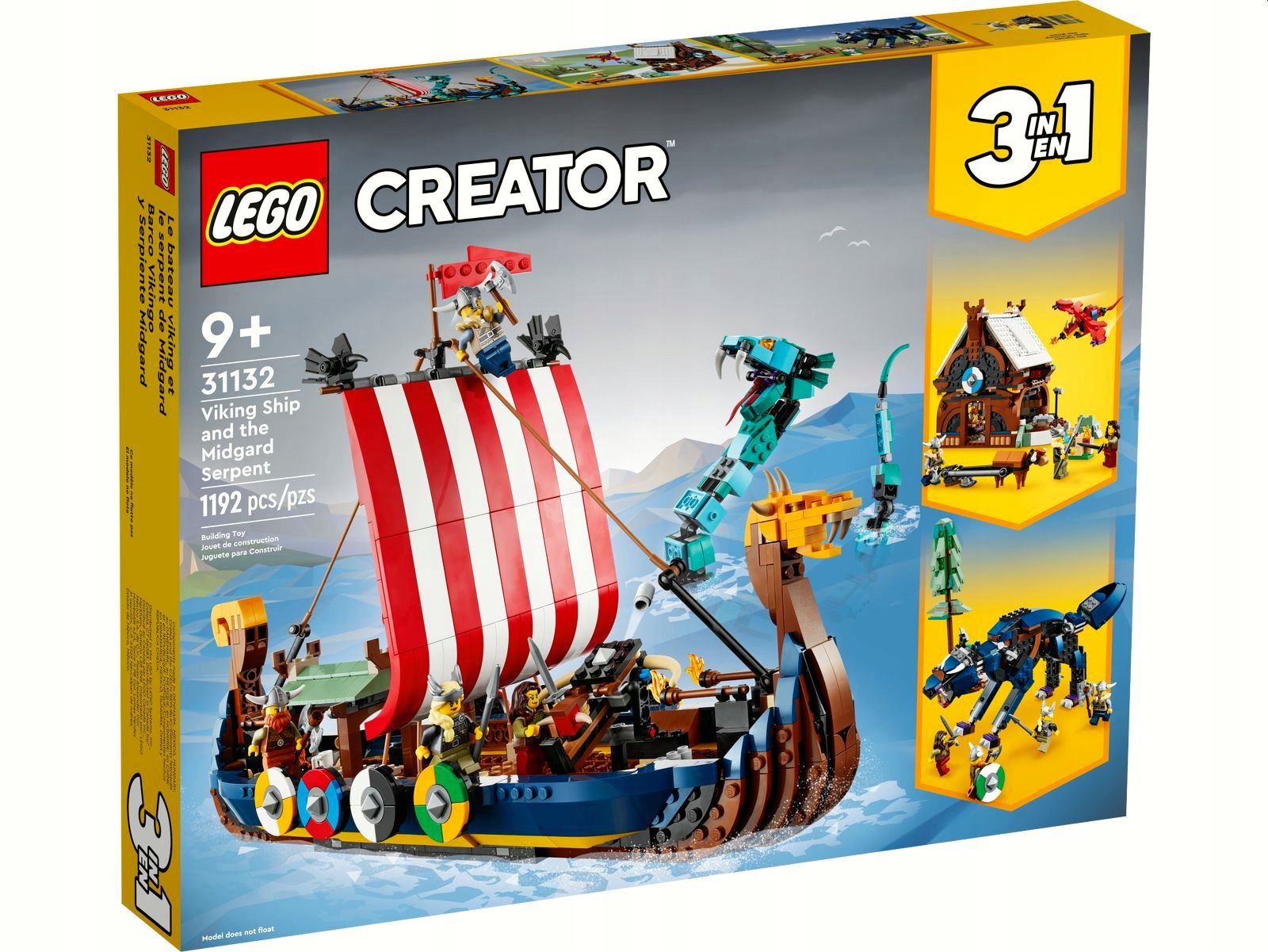 Lego 31132 Creator 3v1 Loď vikingů had Midgard