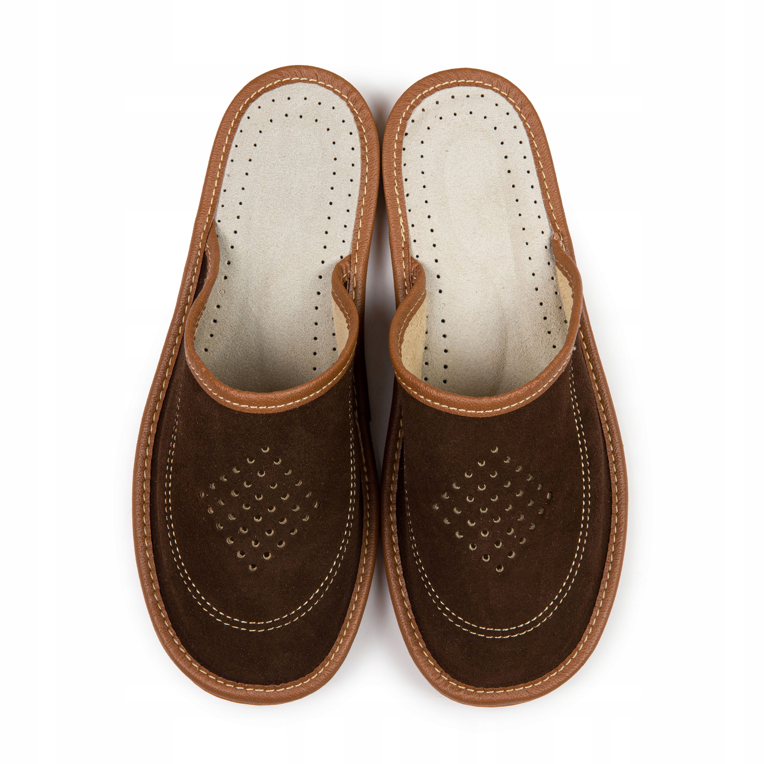 

Skórzane Pantofle młodzieżowe Kapcie Laczki Ciapy