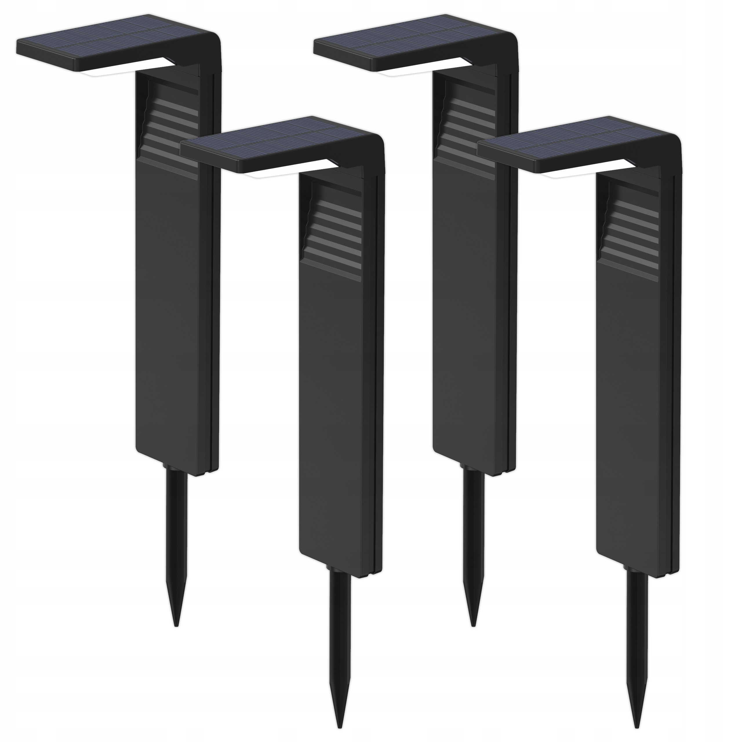 4x Lampa Solarna Led stojąca słupek Ogrodowa 41cm zewnętrzna Czarna