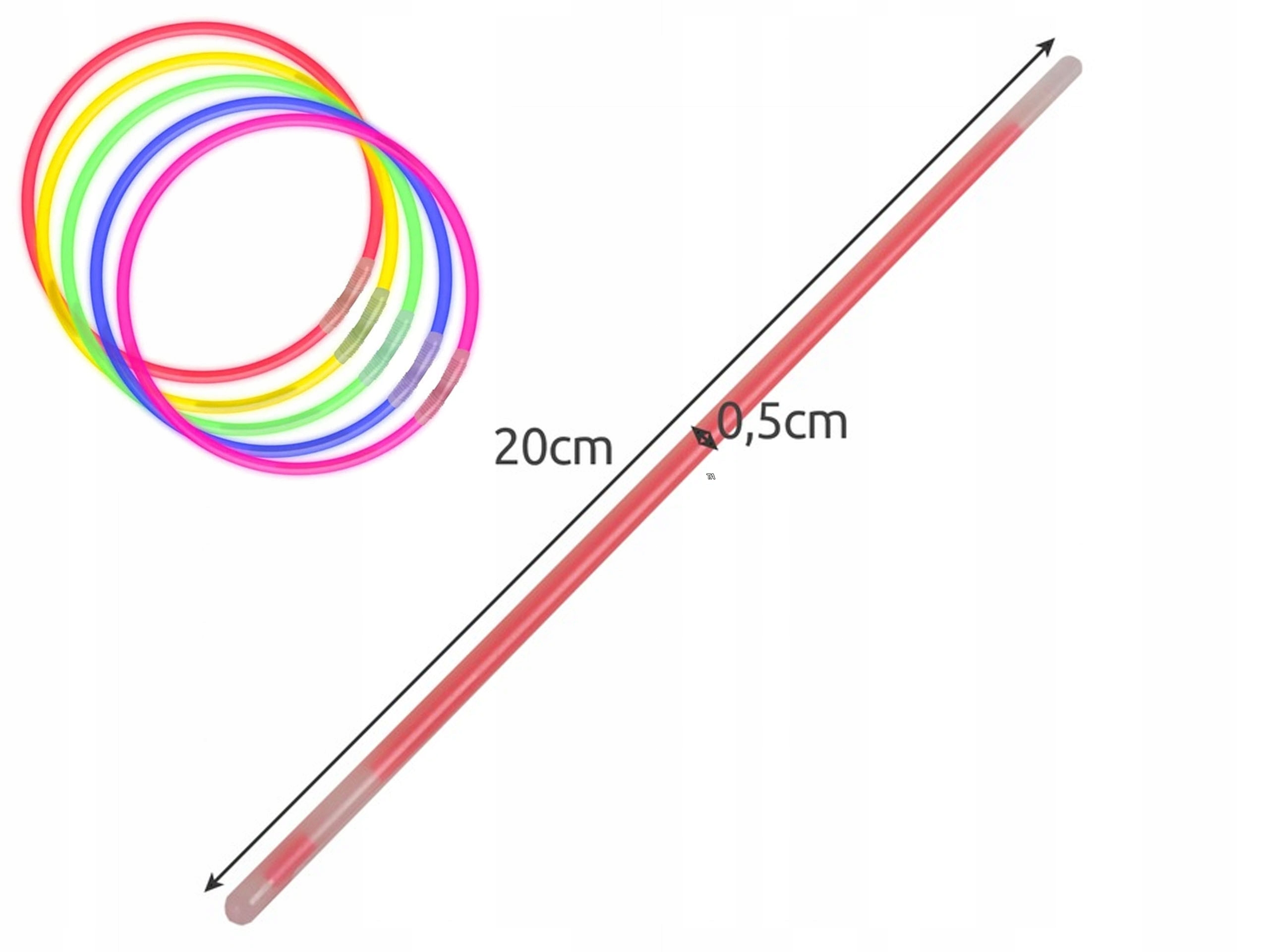 ŚWIECĄCE BRANSOLETKI FLUORESCENCYJNE OPASKI ŚWIATŁO CHEMICZNE 100 PAŁECZKI Okazje uniwersalny