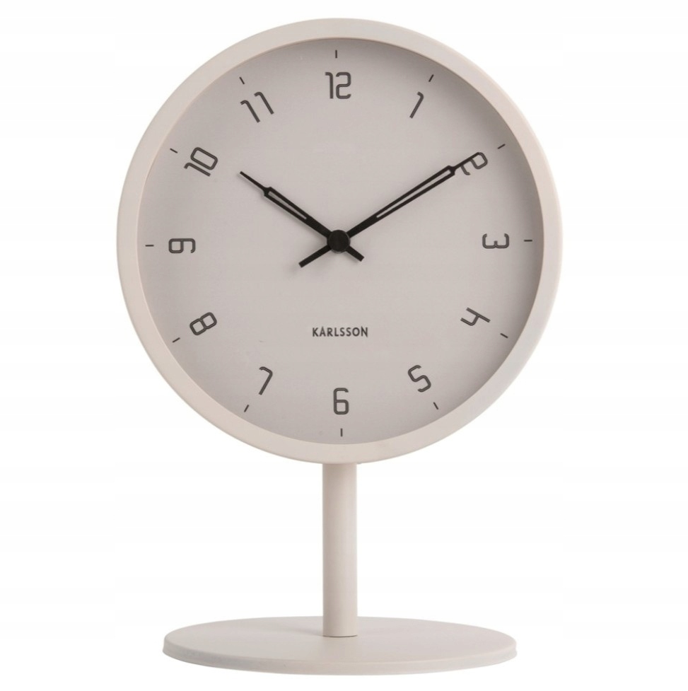 Stolní hodiny stojící tiché šedé kovové na baterie moderní Stark