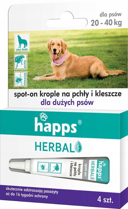 KROPLE NA PCHŁY KLESZCZE DLA PSÓW [20-40KG] HAPPS