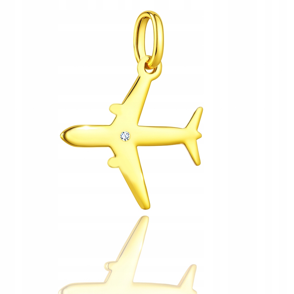 Zlatý přívěsek letadlo Pr. 585 s briliantem Pr. 585