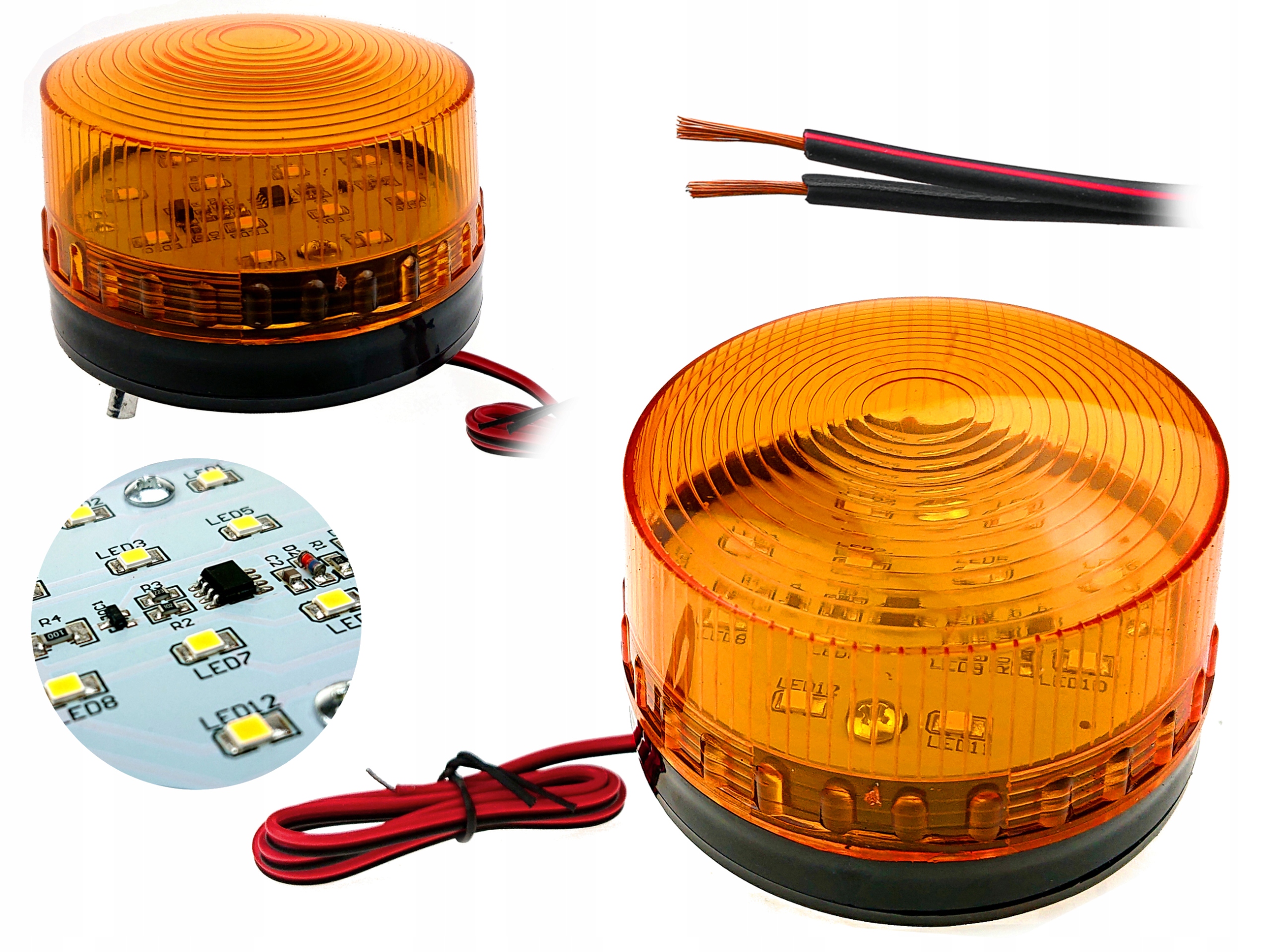 

Lampa Błyskowa Ostrzegawcza Kogut Led Do Bramy 12V