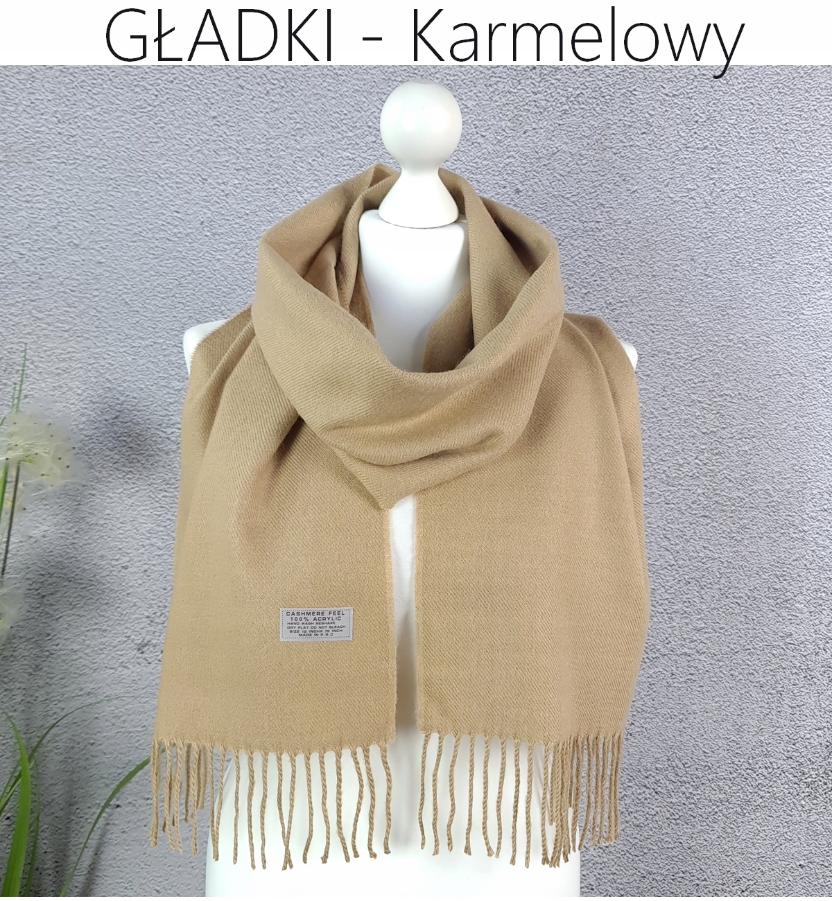 CIEPŁY SZAL GŁADKI zimowy SZALIK KASZMIROWY KOLORY Marka inny