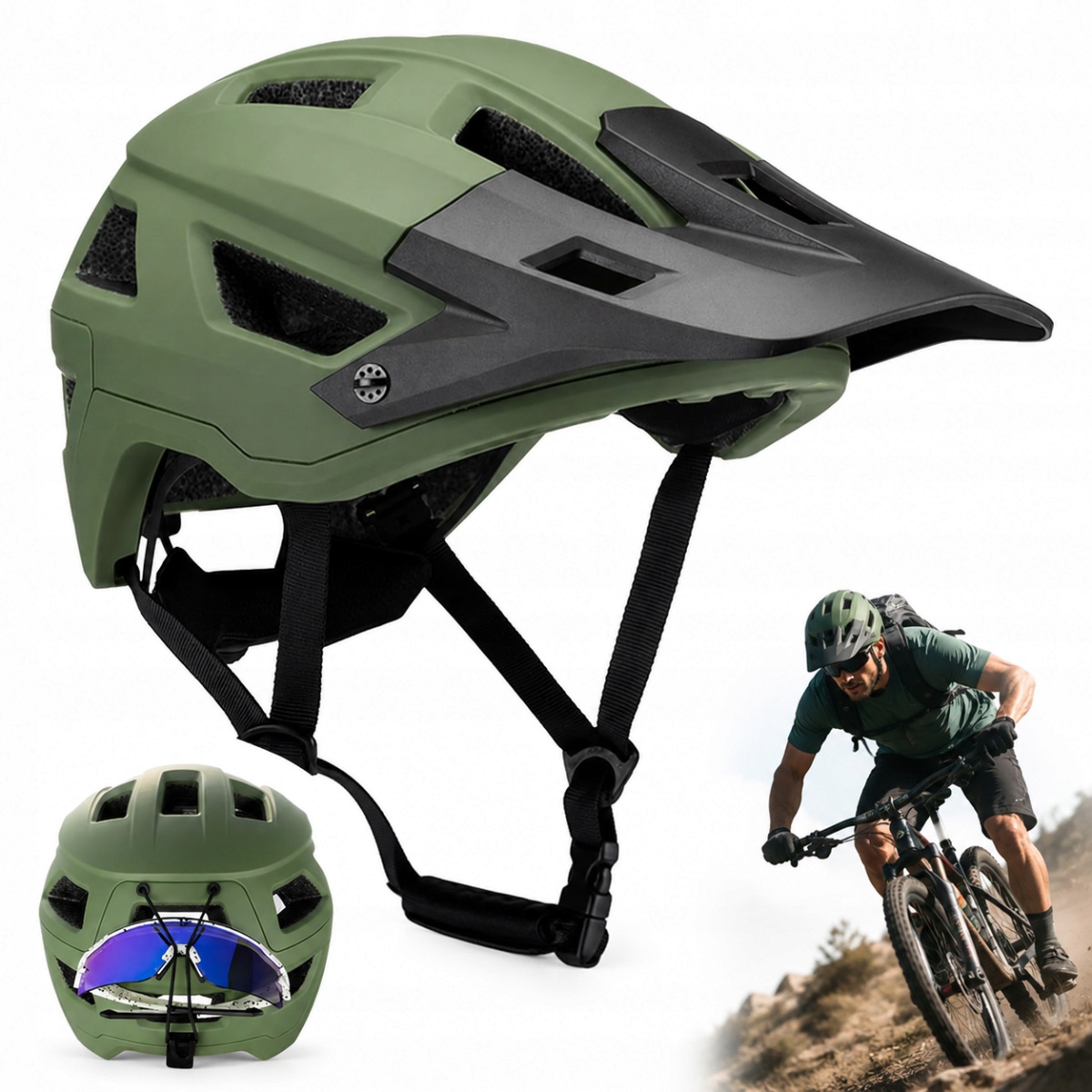 Kask Rowerowy Regulowany Męski Damski Na Rower Rolki 57-61cm L