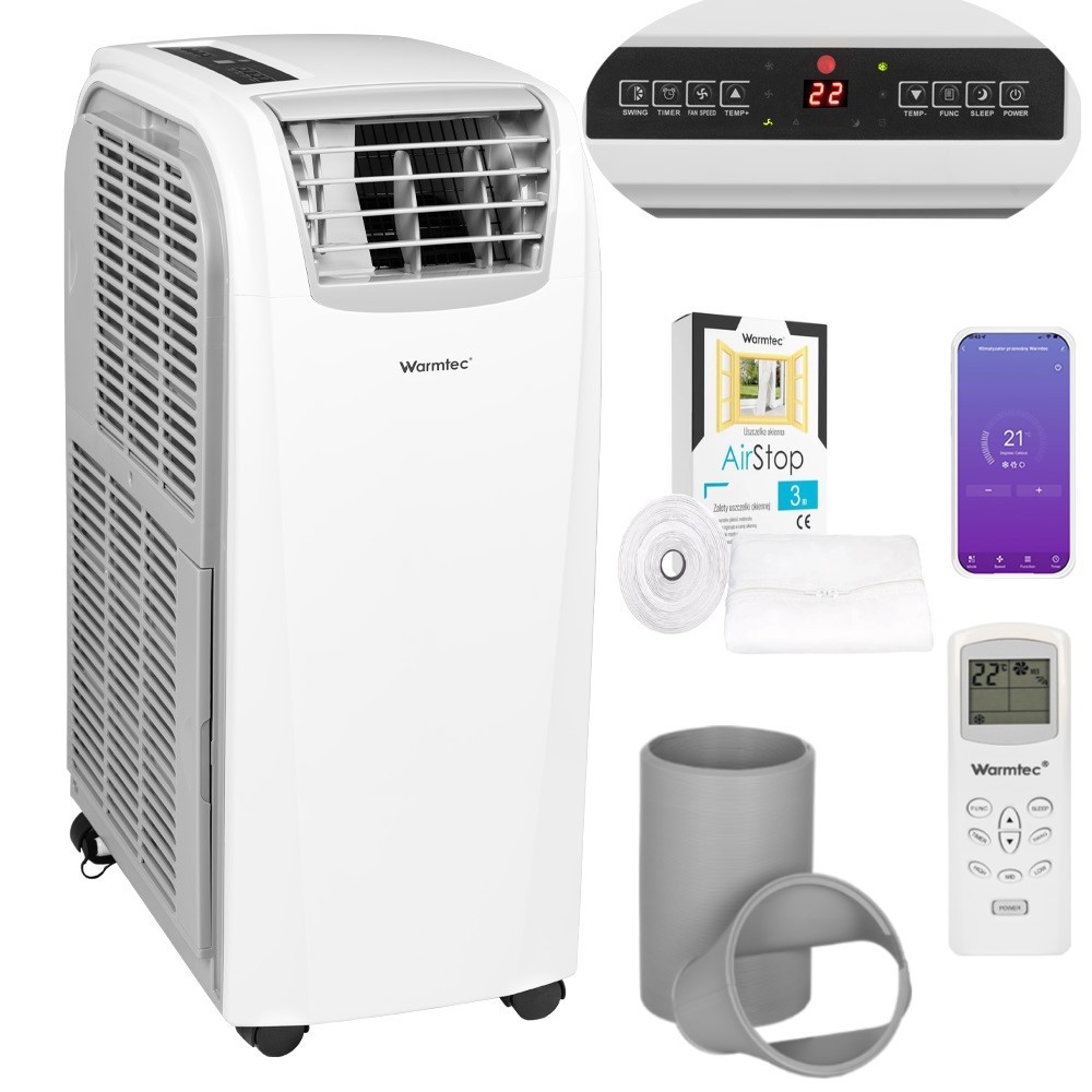 Klimatyzator przenośny WiFi cichy wydajny 4w1 46m2 4kW Morso+ KP40W