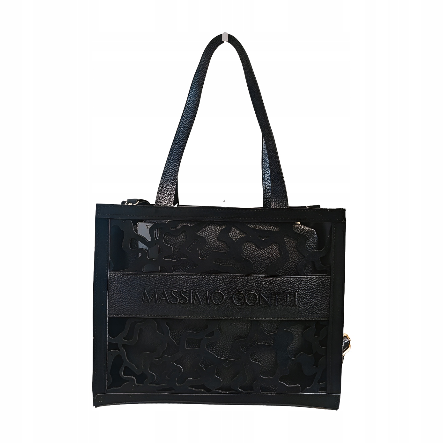 Massimo Contti taška shopper černá ekosemiš ažurová