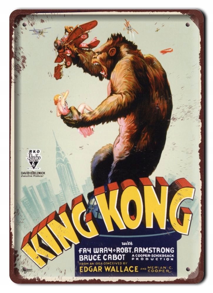 King Kong Plakat Filmowy Metalowy Szyld #17259