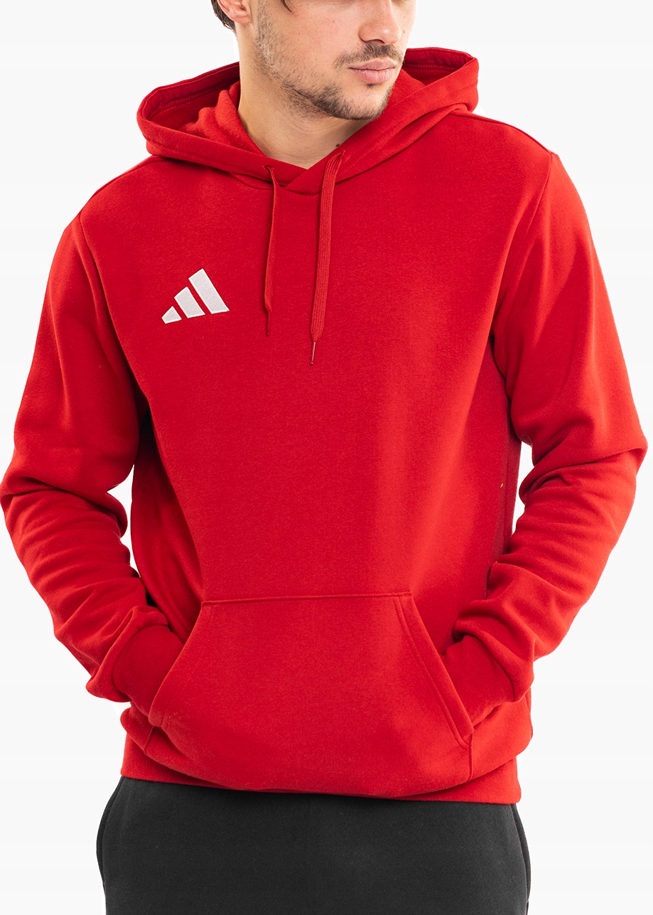 Bluza Męska adidas Entrada 26 z Kapturem Bawełniana czerwona roz.XL