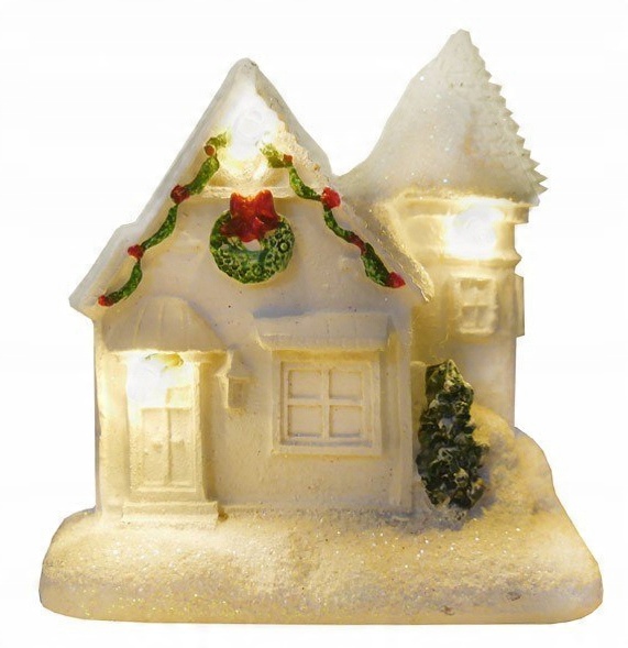 

Ośnieżony świecący domek Led święta 9cm