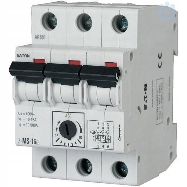 Motorový Spínač 3P 10...16A 7,5kW Termicz. I Elektrom. Eaton Z-MS-16-3