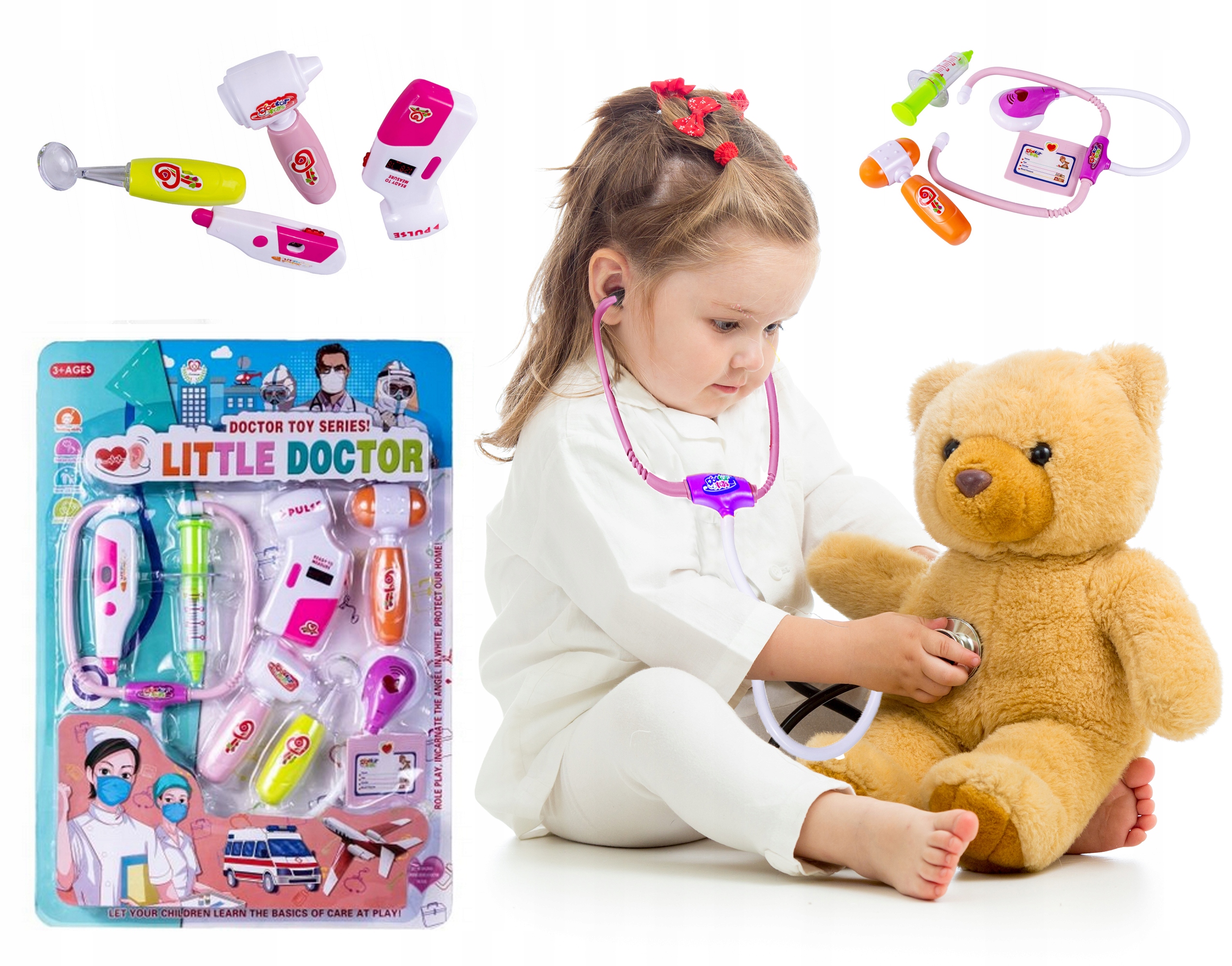 

Zestaw Lekarz Mały Doktor Stetoskop Strzykawka