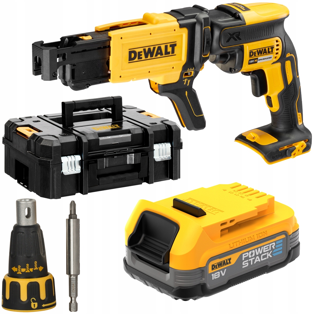 

Wkrętarka do płyt G-k 18V 1x1.7Ah DeWALT DCF620E1K