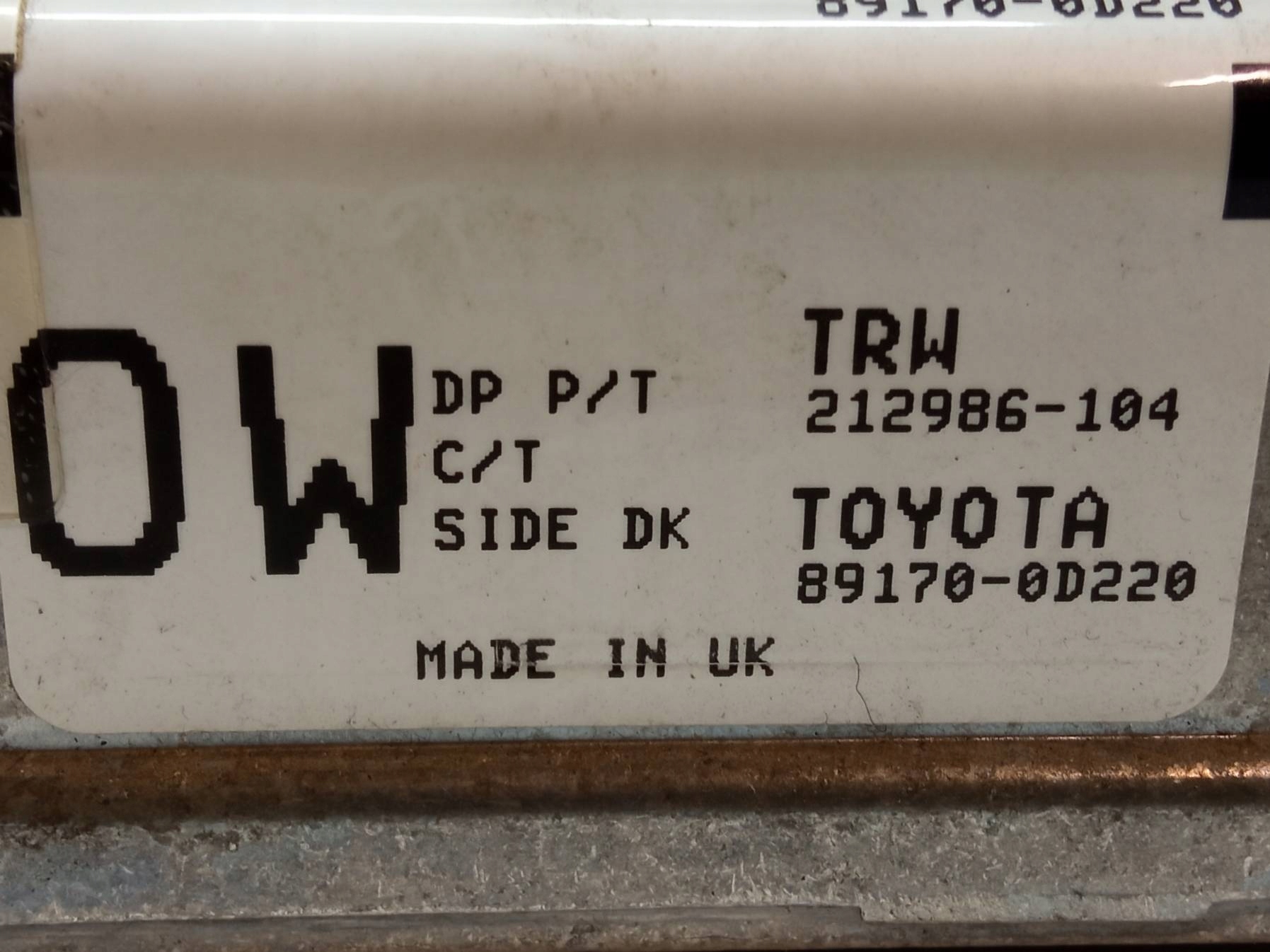 SENSOR airbag 89170-0D220 Toyota Yaris II (2005-2011)