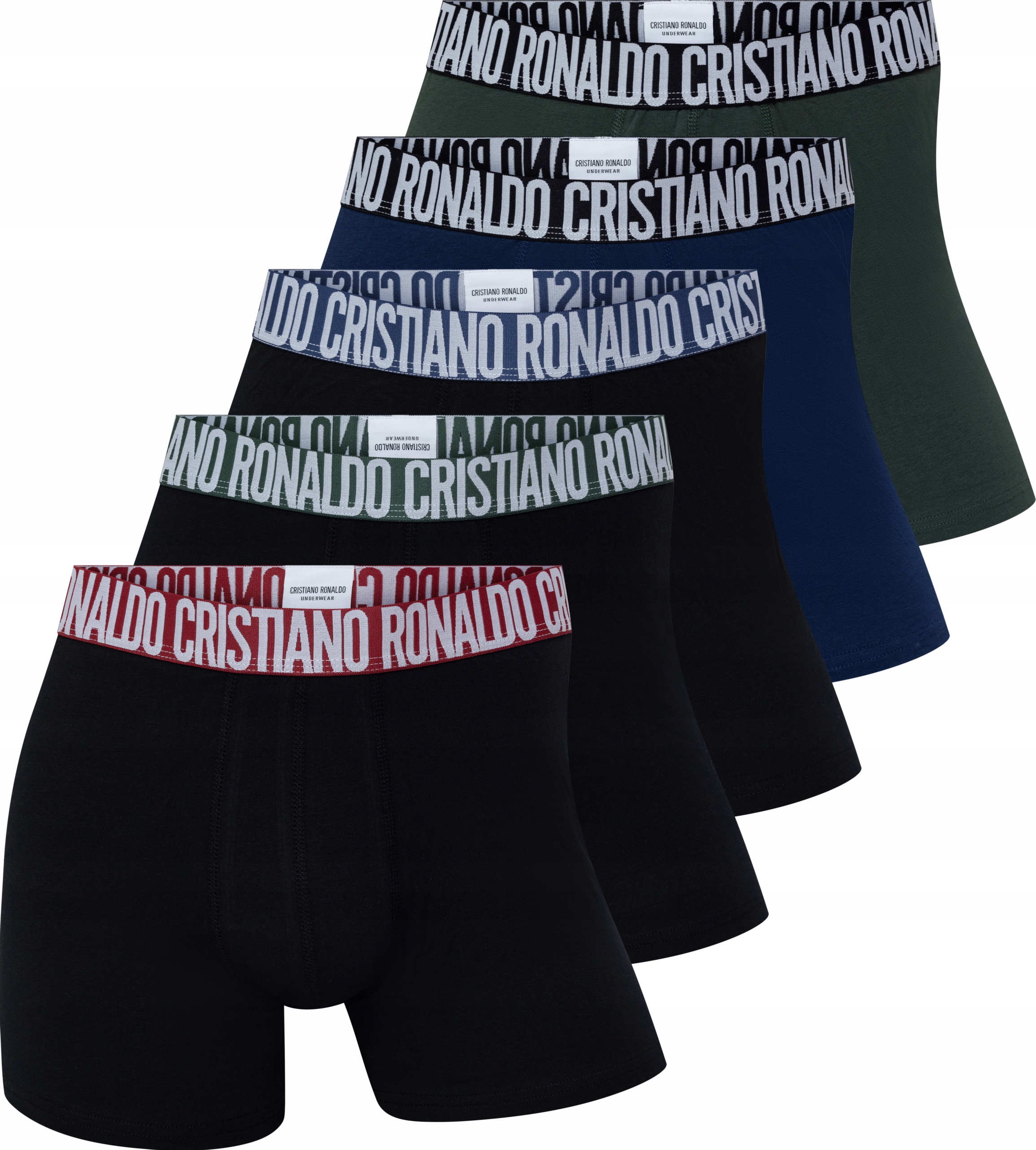 CR7 Pánské Boxerky Slipy Trunk 5 Pak Tmavě Modré/černé/zelené vel. L