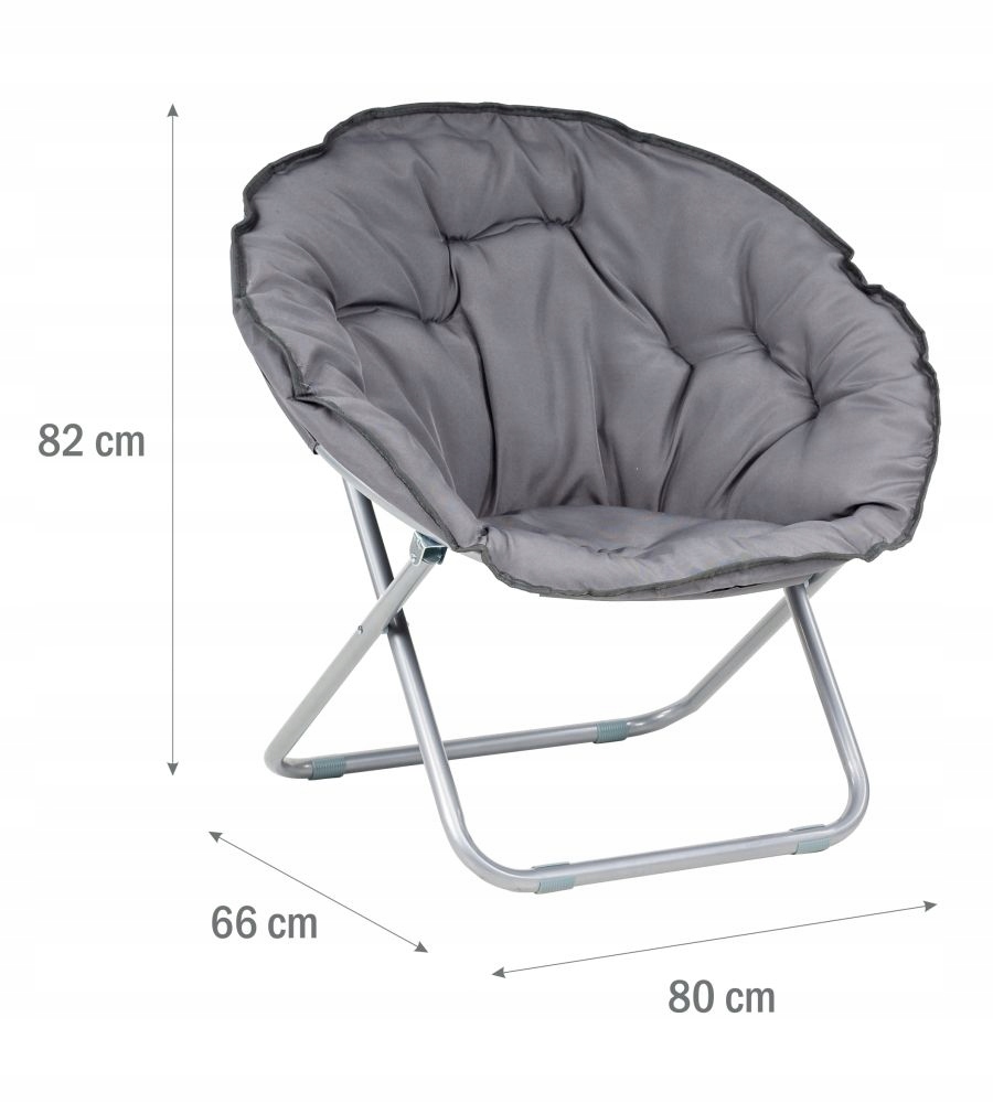 SKŁADANY FOTEL OGRODOWY HAPPY MEVEN SZARY 80 X 66 X 82CM STALOWY STELAŻ EAN (GTIN) 5902490742857