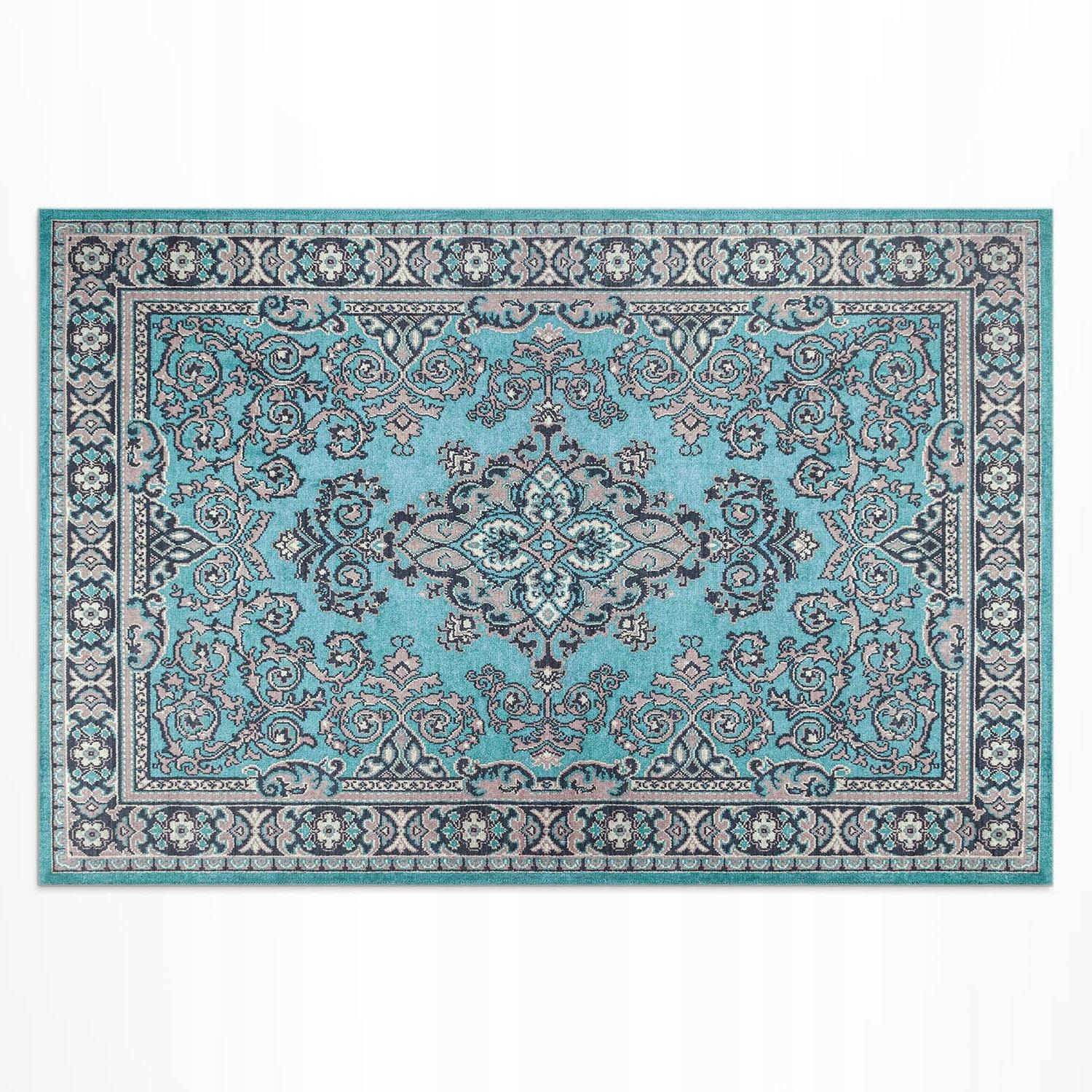 Balkónový vinylový koberec Modrý dekoratívny vzor s rastlinným motívom 225 x 150 cm
