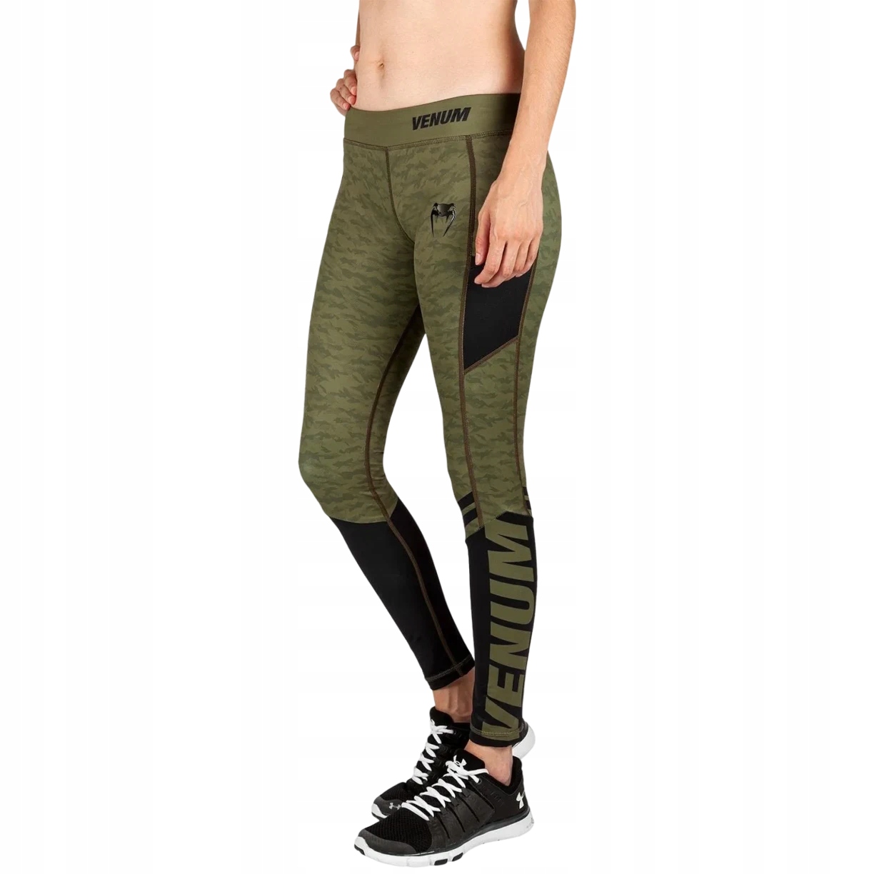 leginsy dla kobiet venum power 2.0 Xs Czarny/khaki