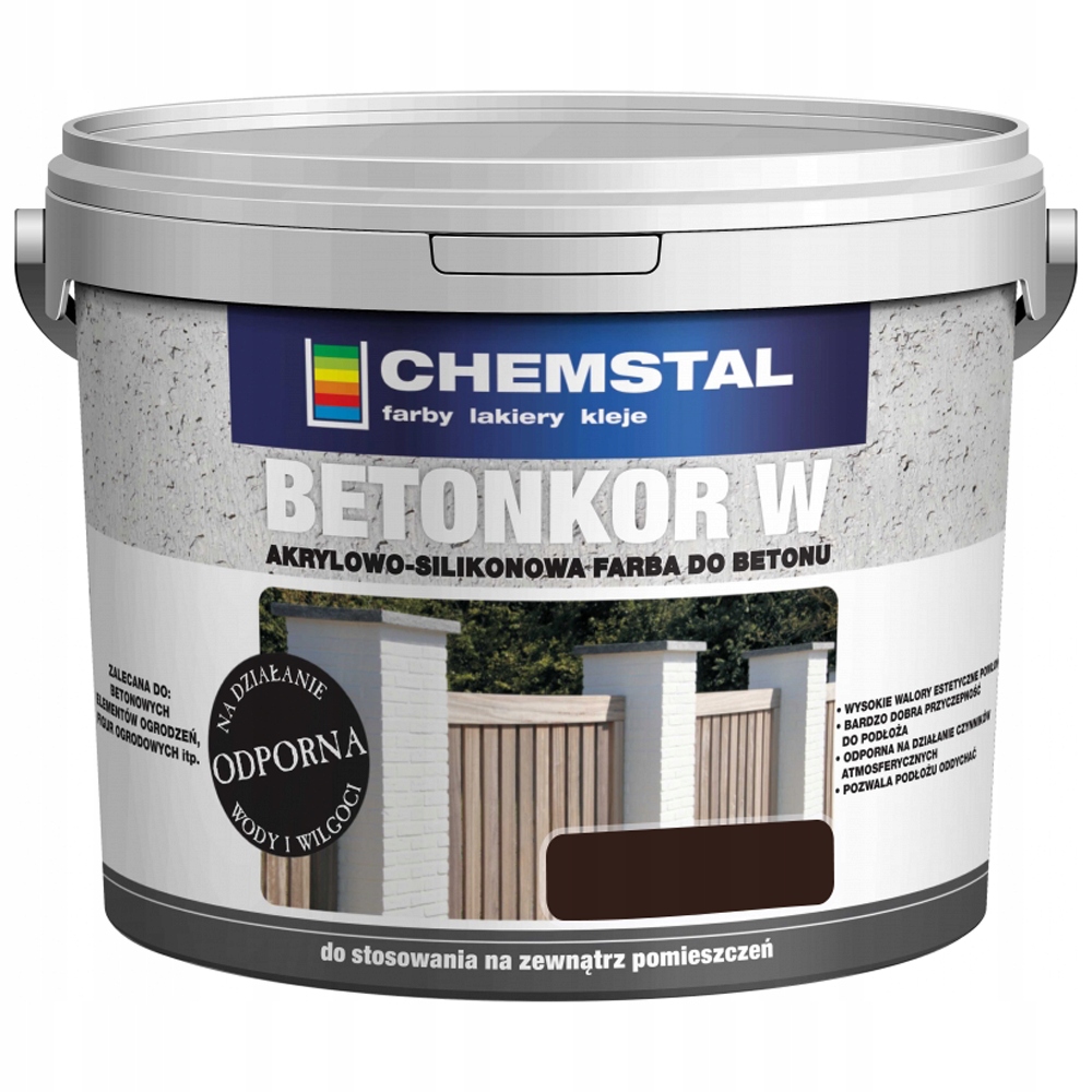 Farba do betonu Betonkor W Chemstal Brąz Ciemny 5L