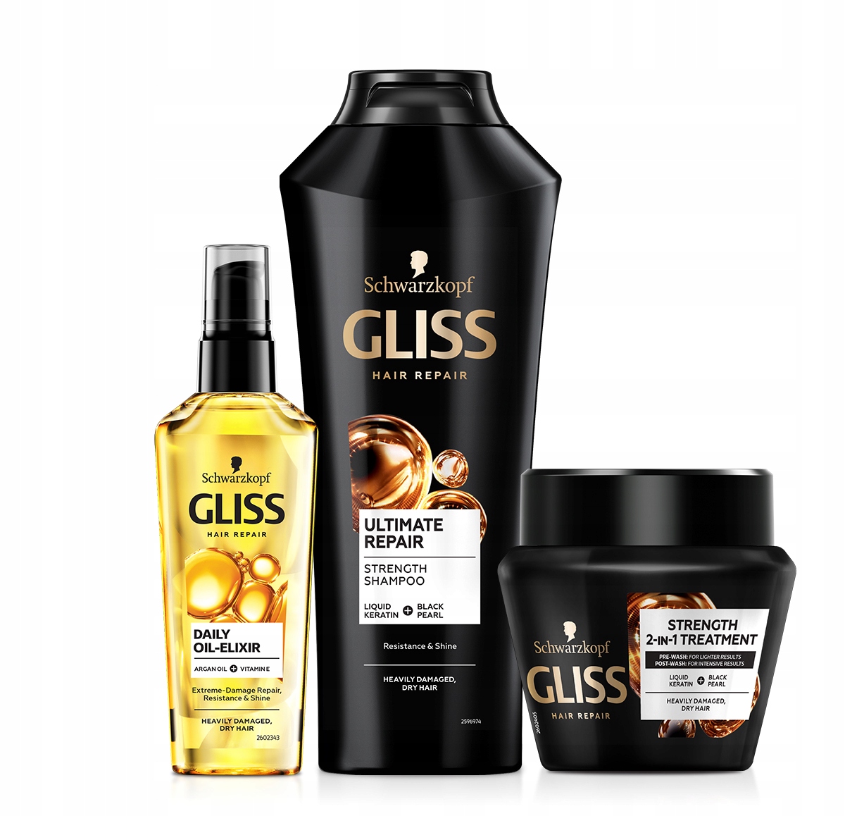 

Gliss Ultimate Repair zestaw szampon+ maska +serum