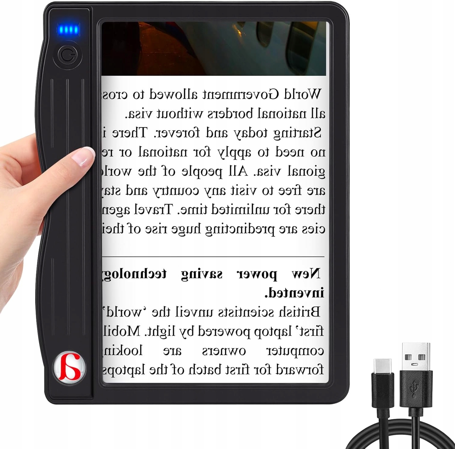 NZQXJXZ DUŻE SZKŁO POWIĘKSZAJĄCE ZE ŚWIATŁEM DO CZYTANIA
