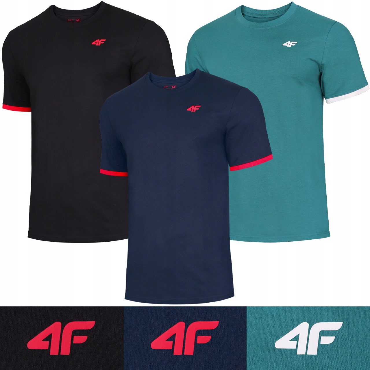 Koszulka Męska 4F komplet 3 szt. T-shirt Podkoszulek zestaw TZ37 M