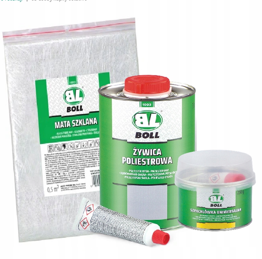 Boll Zestaw żywica 1L szpachla uniwersalna 250g+mata szklana150 g