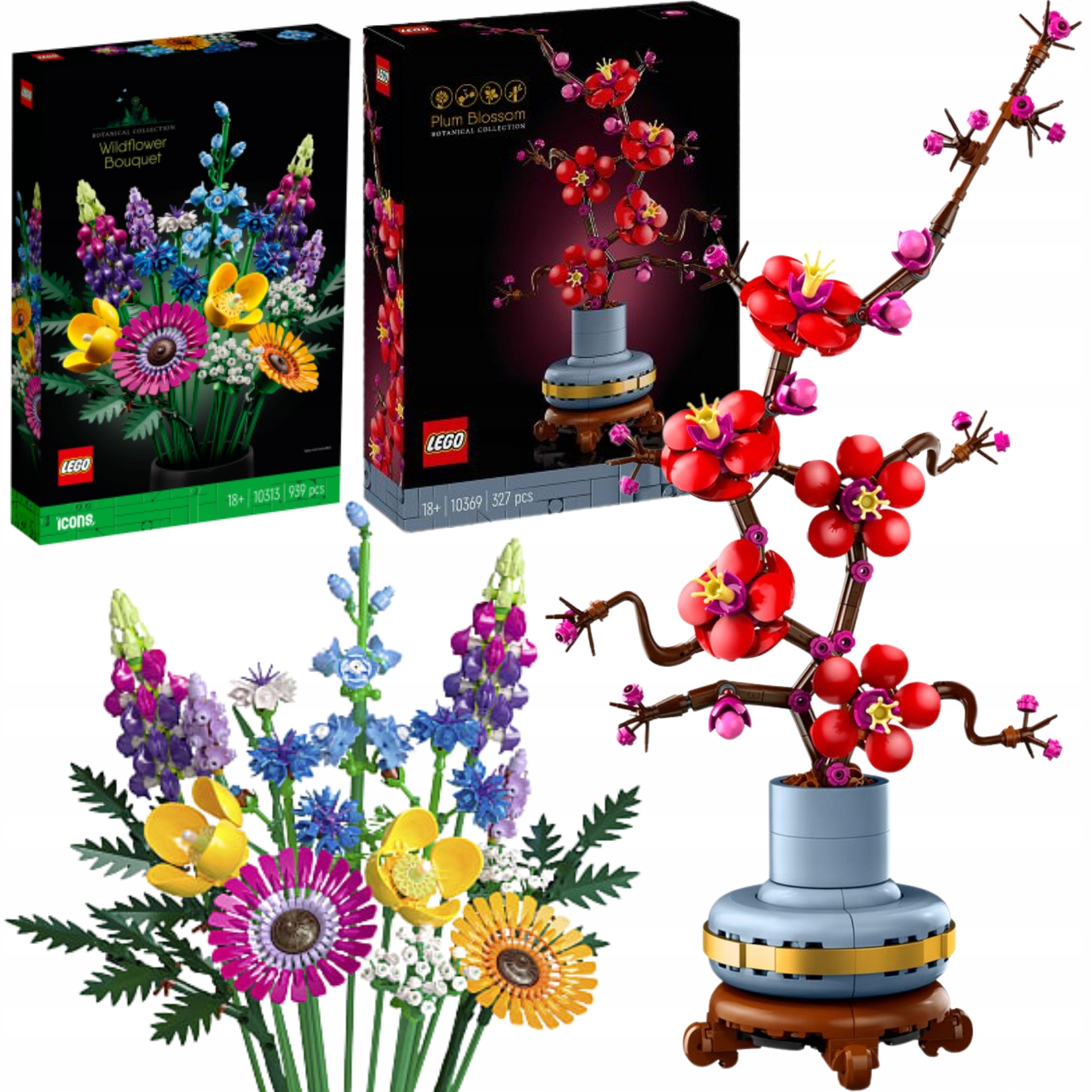 Sada Lego 2v1 Kytice polních květin Květ slivoně Dárek Vánoce Stavebnice