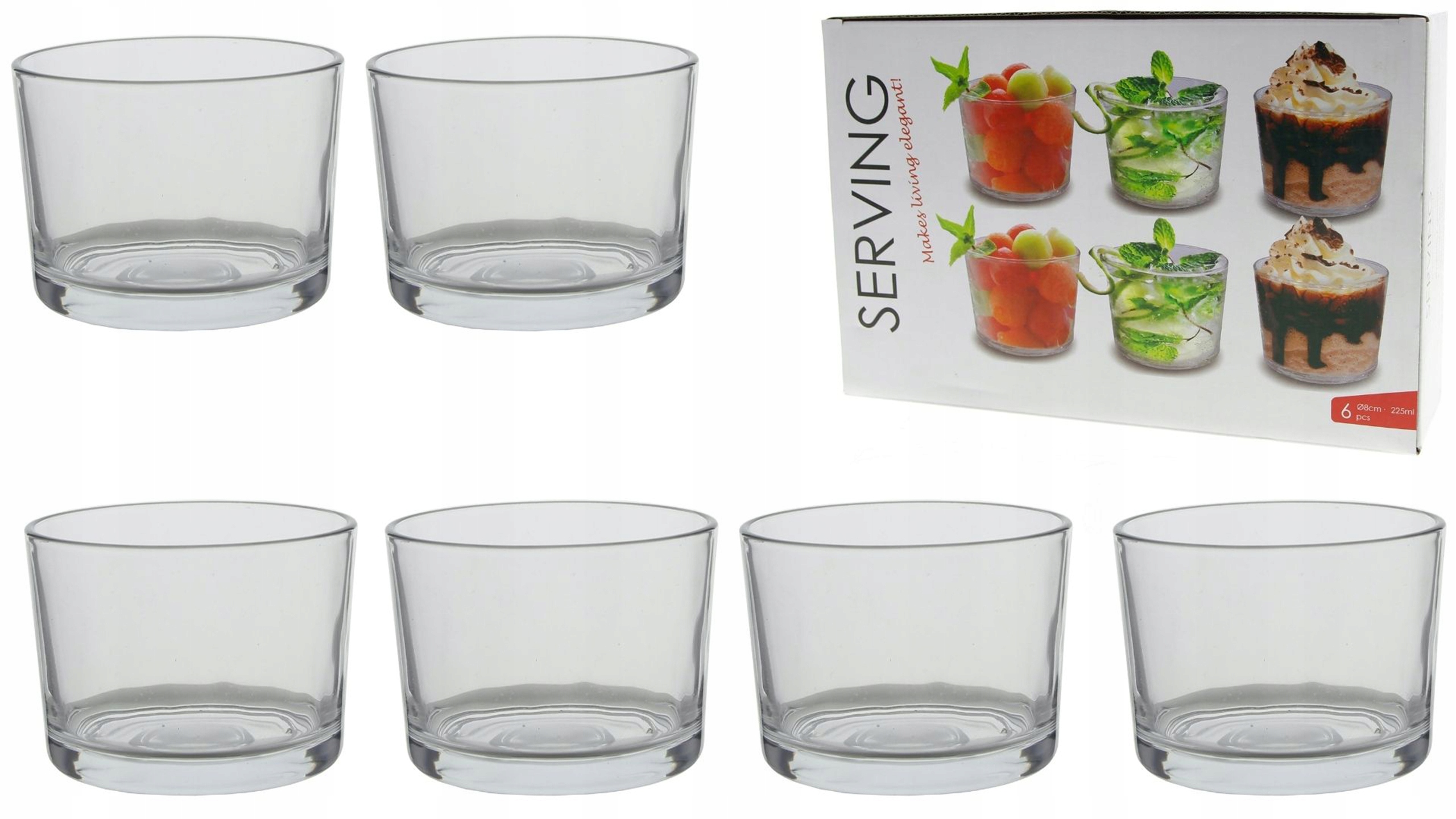 ZESTAW 6 POJEMNIKÓW SZKLANYCH NA PRZEKĄSKI