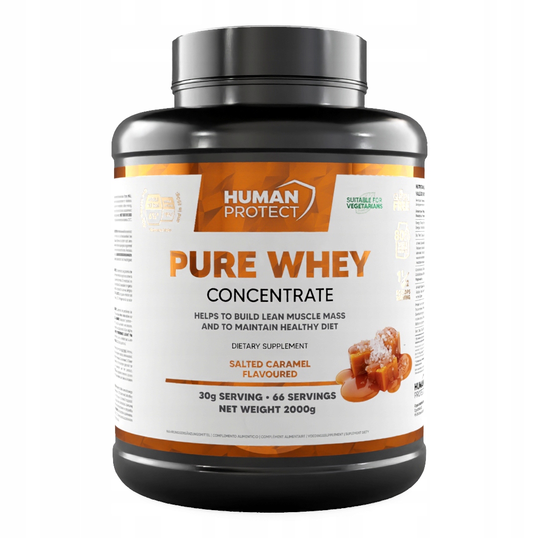 Human Protect Pure Whey Concentrate 2kg Bílkovina Koncentrát Wpc Slaný karamel