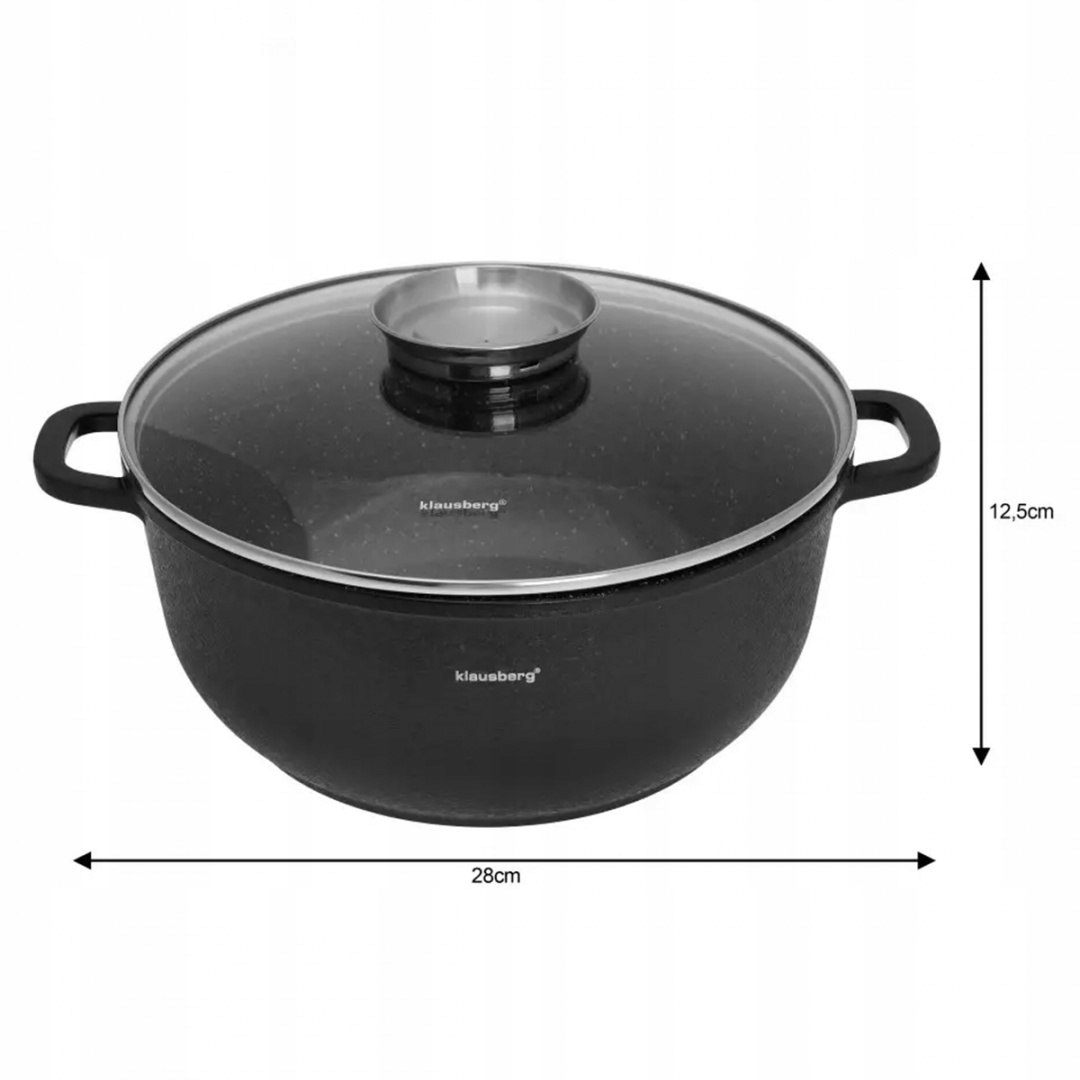 Komplet Zestaw Garnków Granitowych 8el Kinghoff Typ powłoki marmurowa