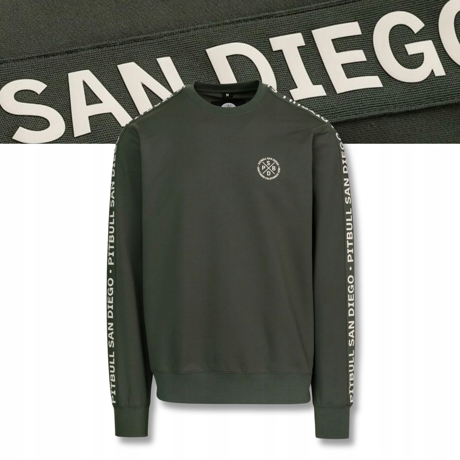 Pánská Tepláková mikina Pitbull Tape Parker bez kapuce crewneck komfortní 3XL