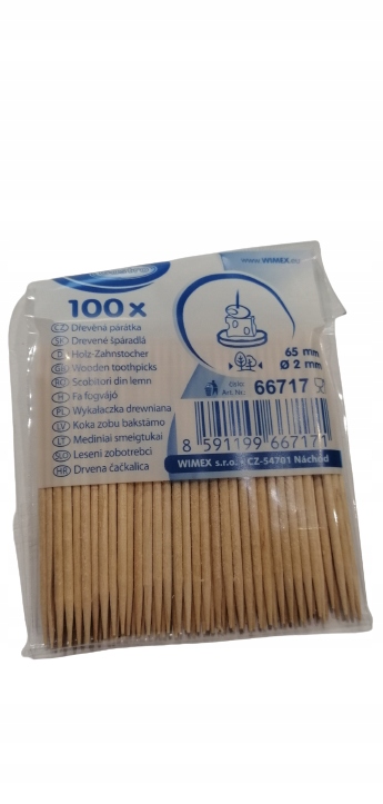 

Wykałaczki drewniane 100szt 6,5cm