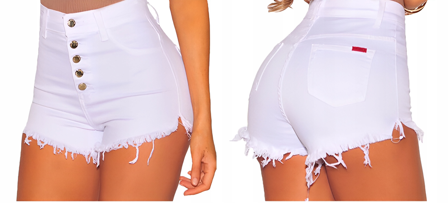 Dámské džínové krátké Kraťasy, šortky s vysokým pasem XXL