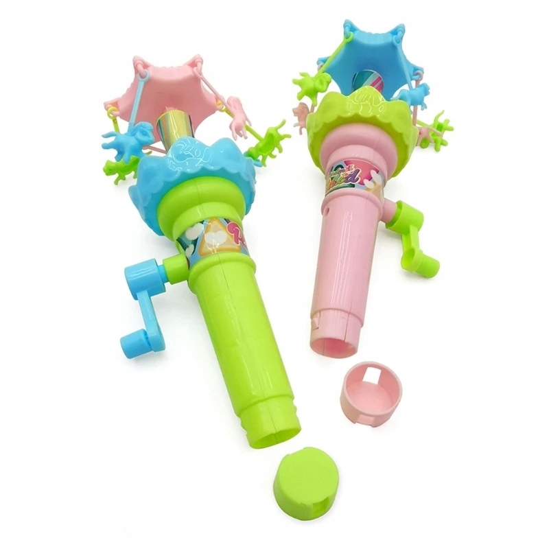 RĘCZNA KARUZELA ZABAWKA DO KRĘCENIA DLA DZIECI WIATRACZEK LED ŚWIECĄCA Materiał plastik