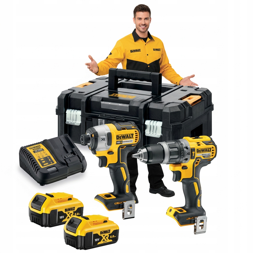 Zestaw aku COMBO DeWALT DCK266P2T 18V XR 2x5Ah Li-Ion DCD796+DCF887 TSTAK