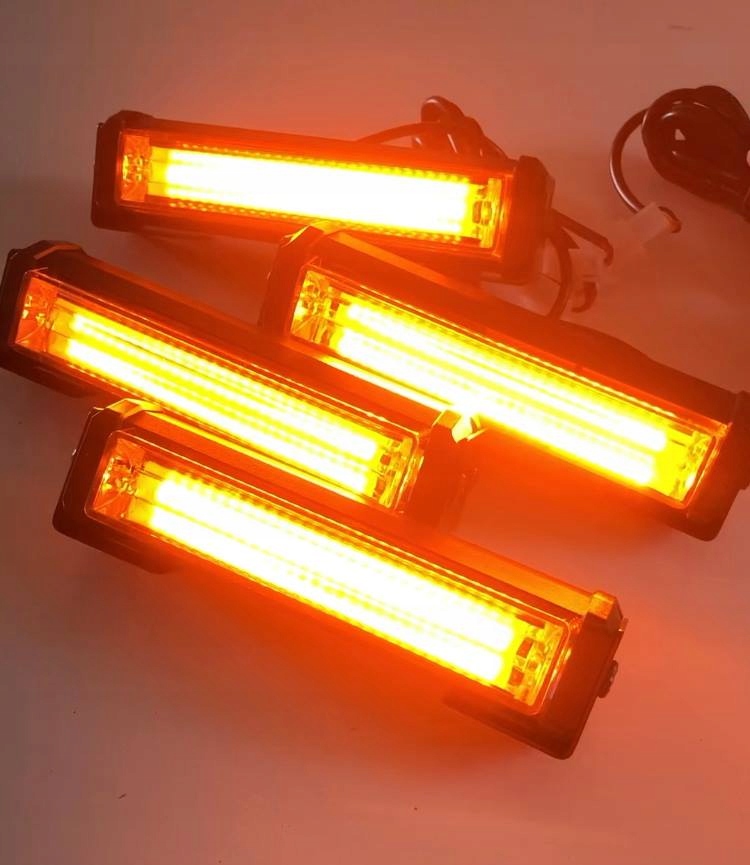 4x LAMPA OSTRZEGAWCZA LED KOGUT STROBOSKOP POMARAŃCZOWY 12-24V 4X20W Kolor pomarańczowy