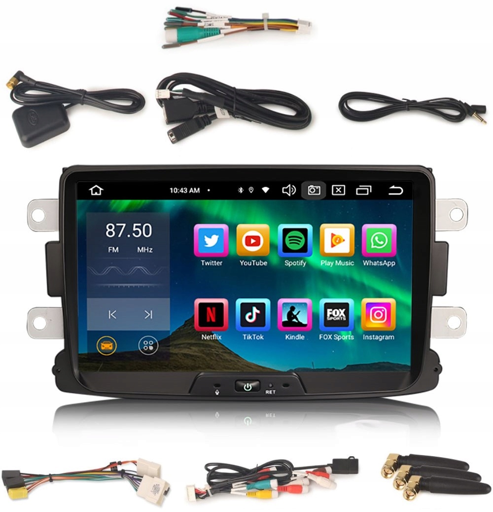 Rádio 2DIN Android Renault Captur Dacia Duster 4/64 Gb Dsp Carplay Lte