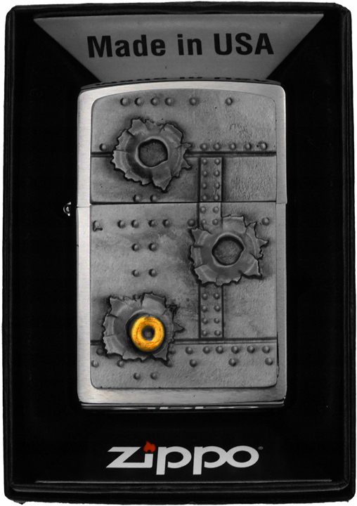 Zapalovač Zippo Bullet Holes 3D 2004519 Větruodolný benzínový