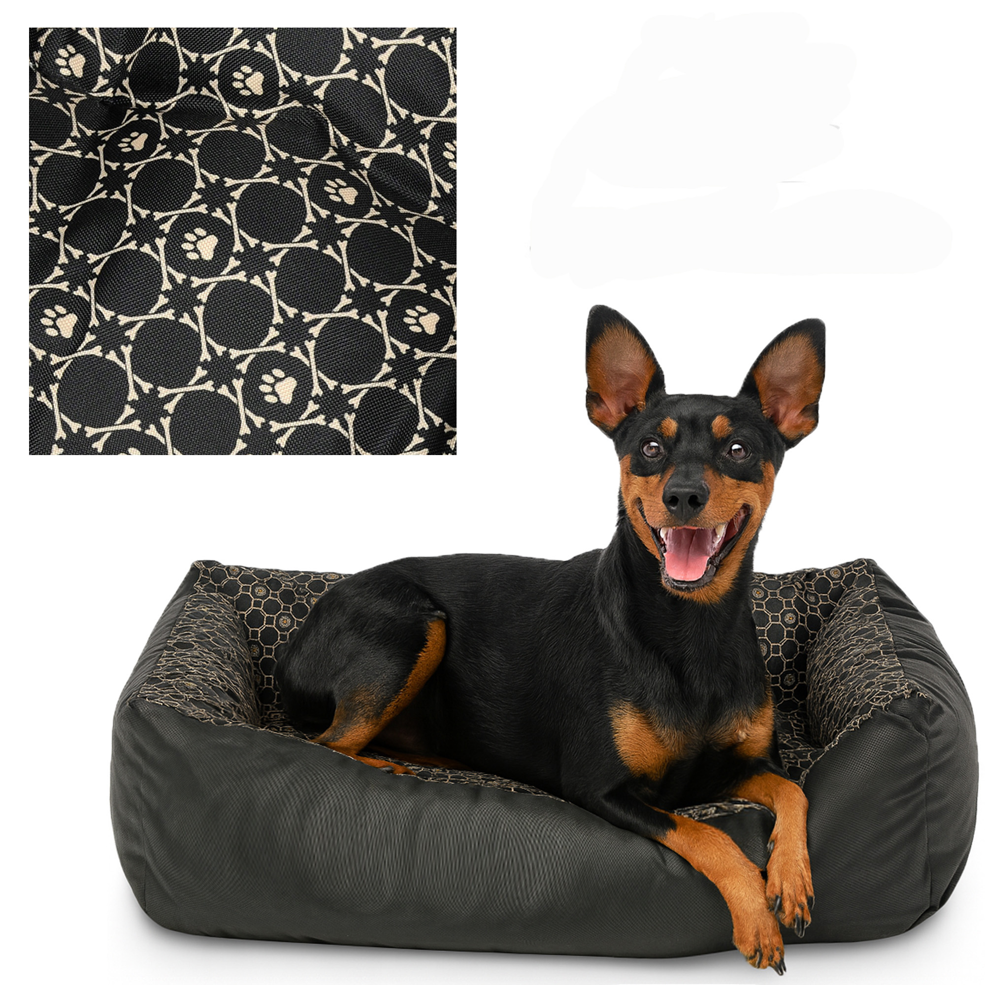 Levně Pohovka pelíšek pro psa 70x55 Louis Black polštář